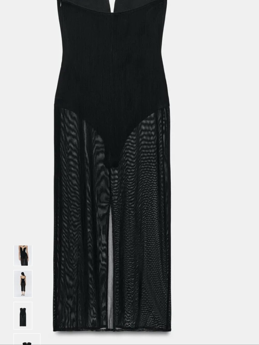 Strapless Black Sheer Maxi Dress